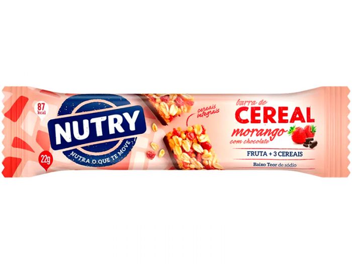 Barra Cereal Nutry 22G Morango C/Chocolate Barra Cereal Morango C/Chocolate (7891331010522)
