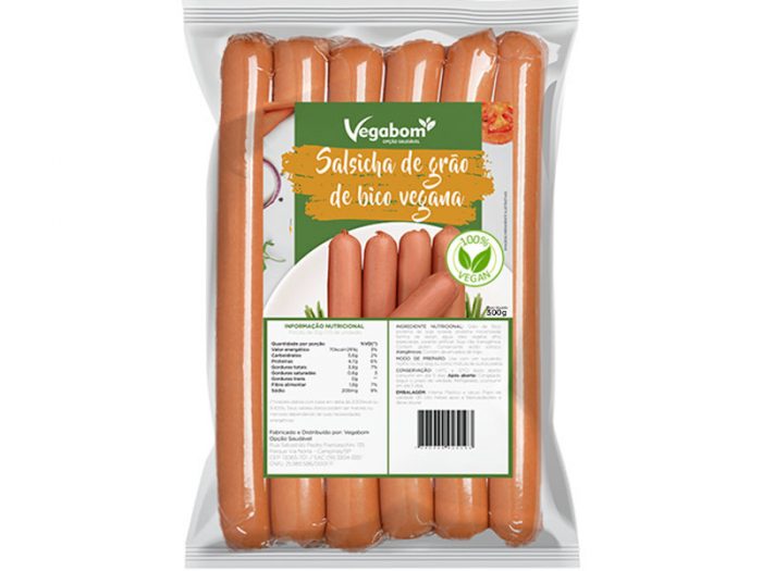 Salsicha de Grão de Bico Vegana Vegabom